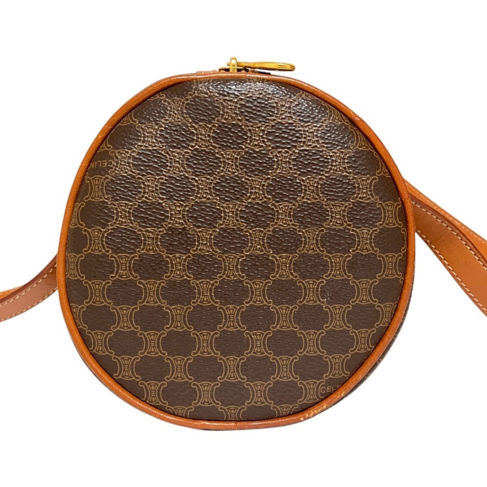 CELINE Old M94 Macadam Pattern Mini Boston Bag Handbag Drum Brown Women's - Picture 3 of 9